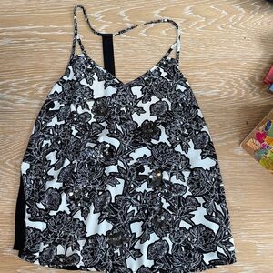 Express Black and White Floral Top